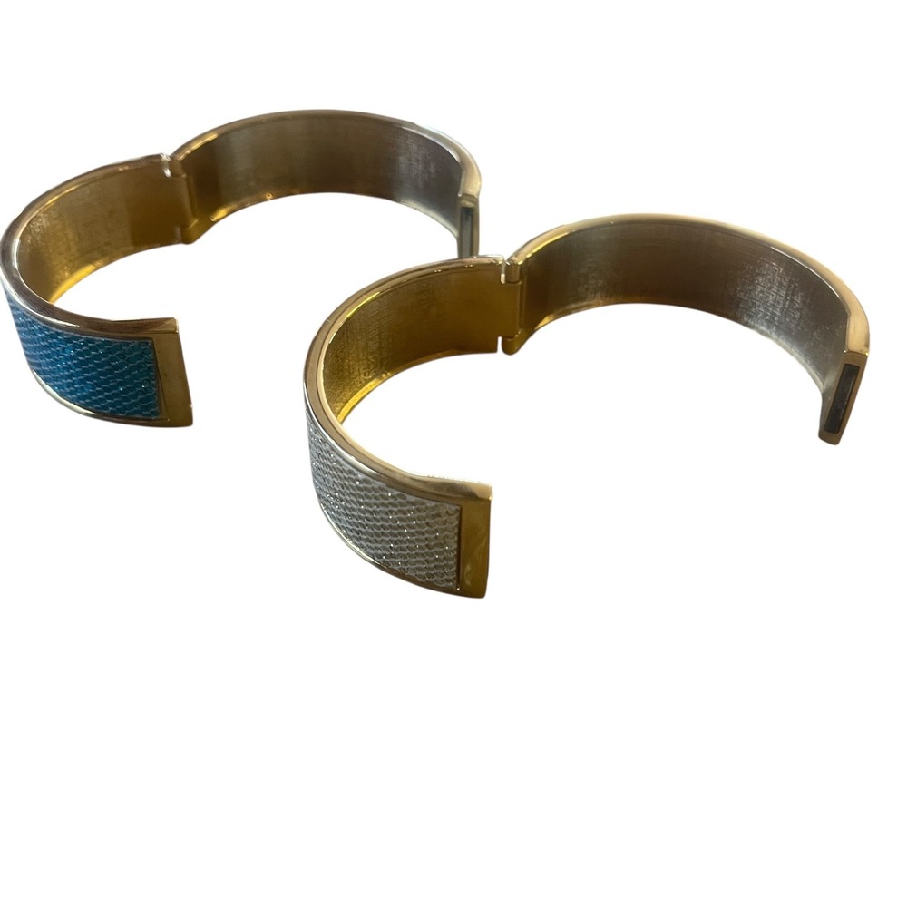 Shagreen Style Stackable Hinged Bangle Bracelet S… - image 5